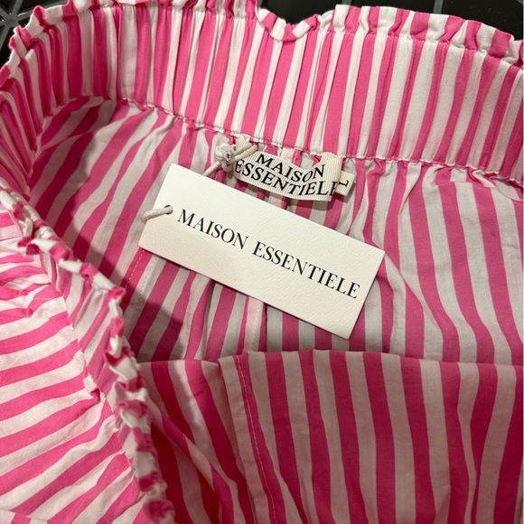 Maison Essentiele, Pink and White Stripe Cotton Boxer Shorts - Picture 8 of 10